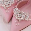 Set 2 brose bridal clips pentru pantofi perle si cristale Gold - CLASStitude